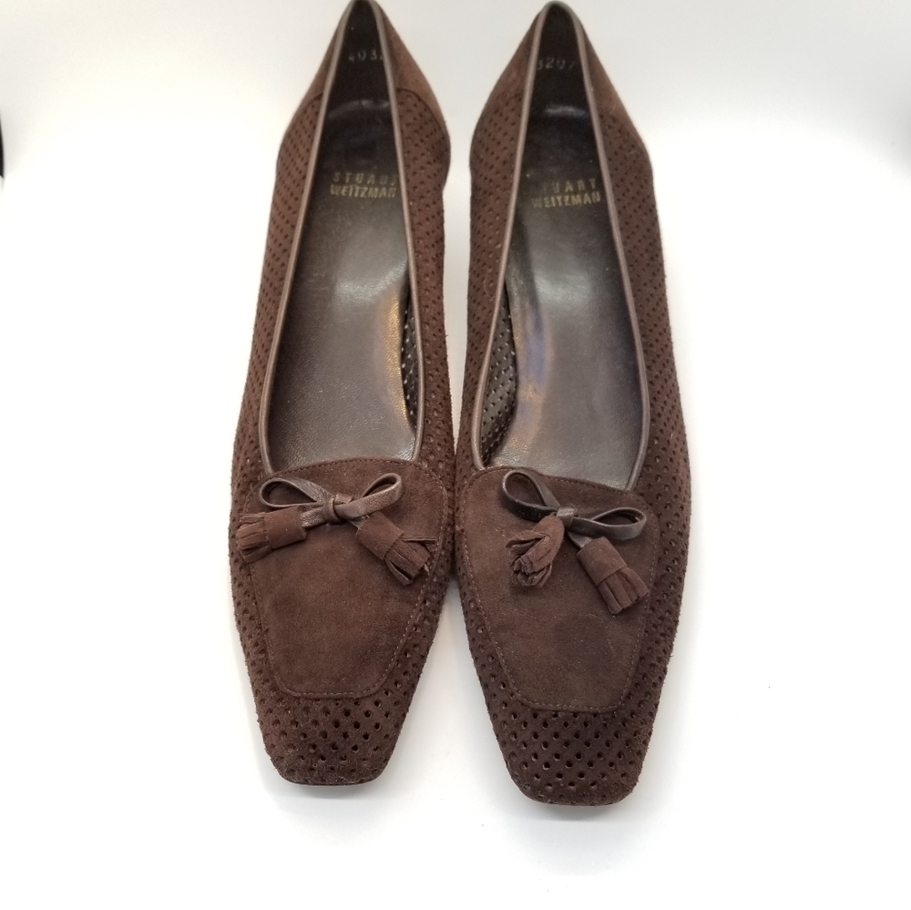 Stuart Weitzman Chocolate Brown Suede Heels